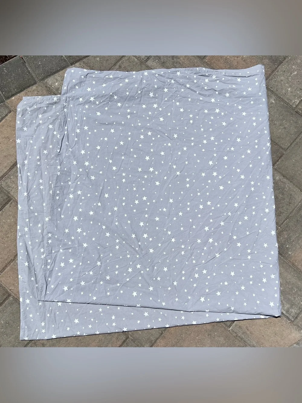 Pottery Barn Teen Gray Star Duvet Cover Full/Queen 100% Organic Cotton Stars